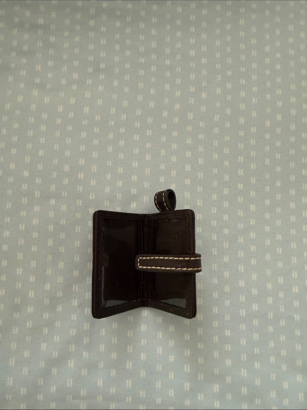 Coach Brown and Dark Brown Signature Canvas Card & Key Holder with Red Charm - Picture 2 of 5
